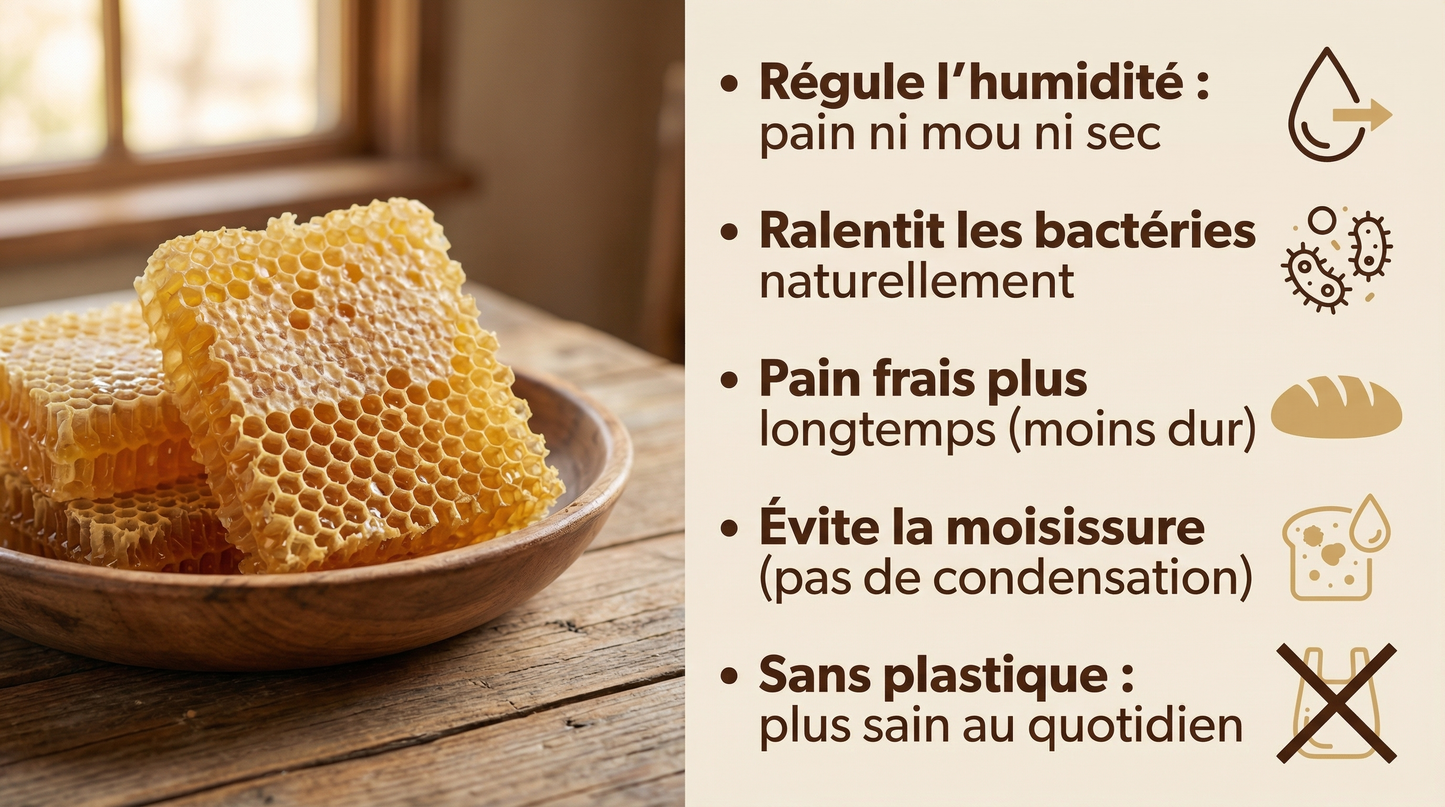 Sac à Pain en Cire d'Abeille La Maison de Louise — 30 x 40 cm